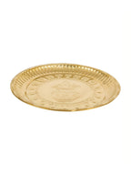 Spillbox Gold-Toned Brass Kumbham Embossed Round Thali Pooja Essential | Grocsy