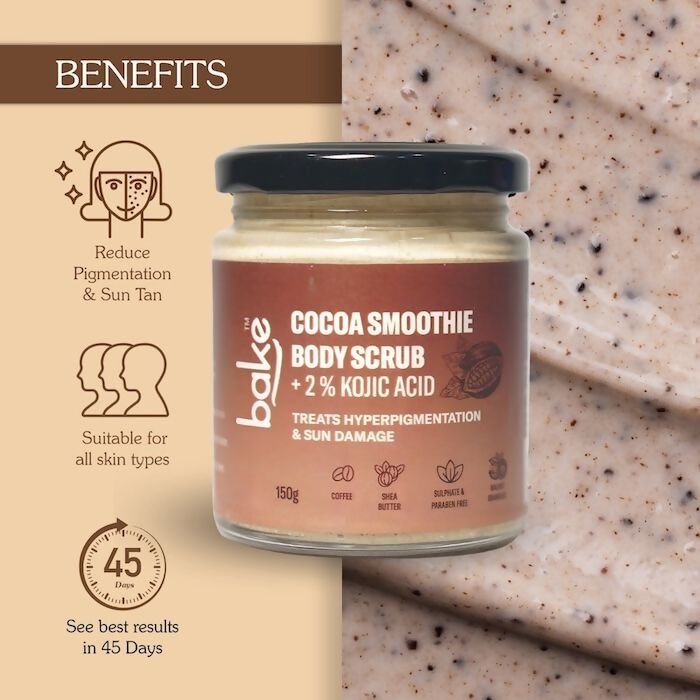 Bake 2% Kojic Acid Cocoa Smoothie Body Scrub | Grocsy