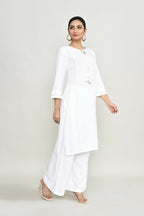 Joban Fashion White Rayon Kurta Set | Grocsy