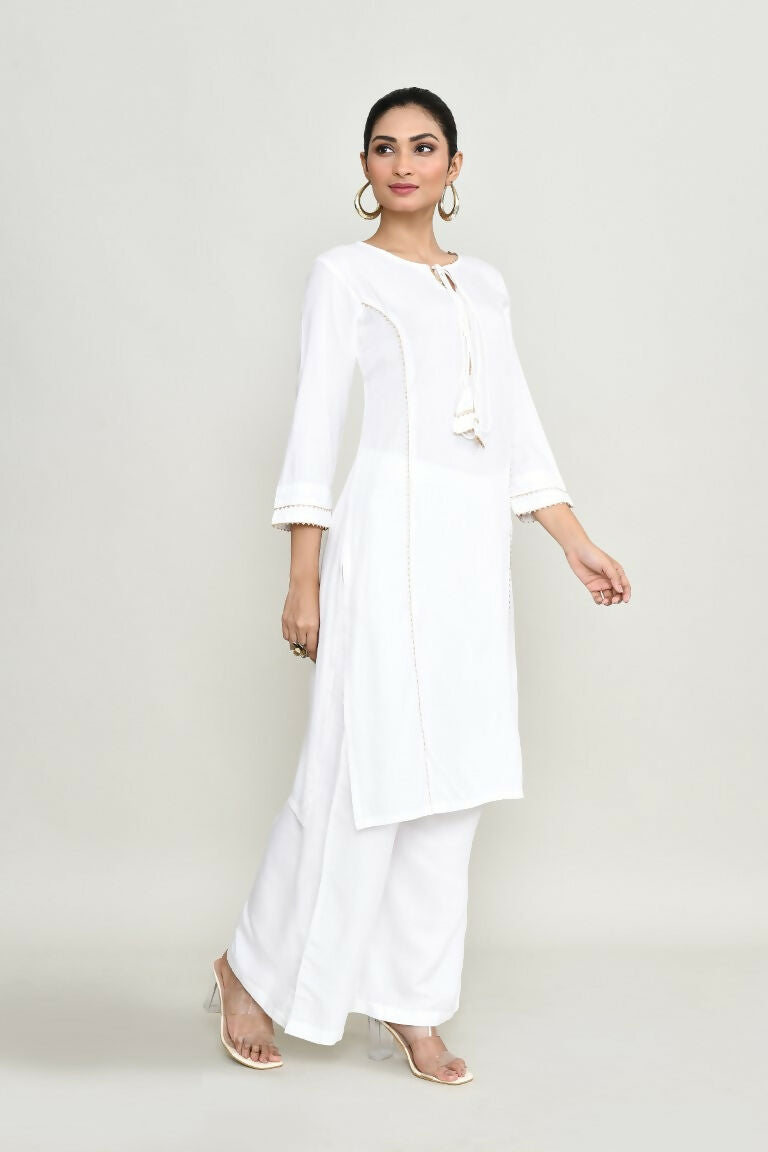 Joban Fashion White Rayon Kurta Set | Grocsy