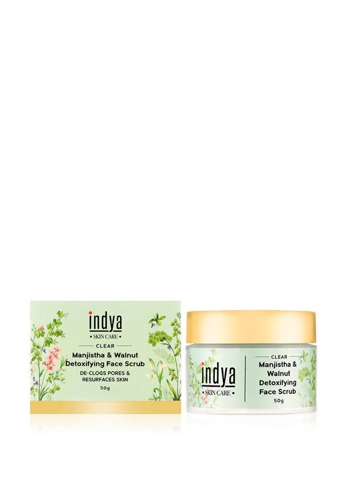 Indya Manjistha & Walnut Detoxifying Face Scrub | Grocsy