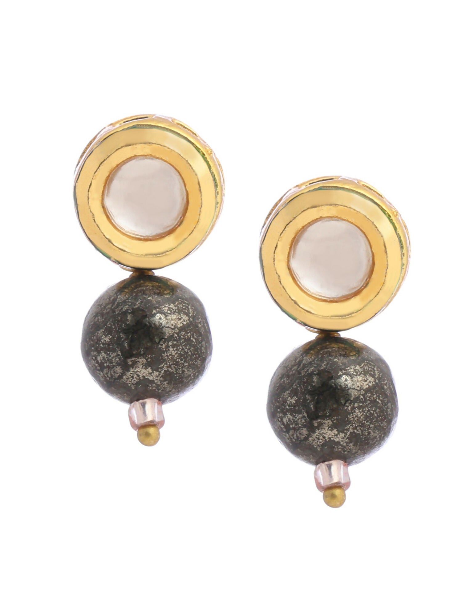 Ruby Raang Purple Pyrite Kundan Studs | Grocsy