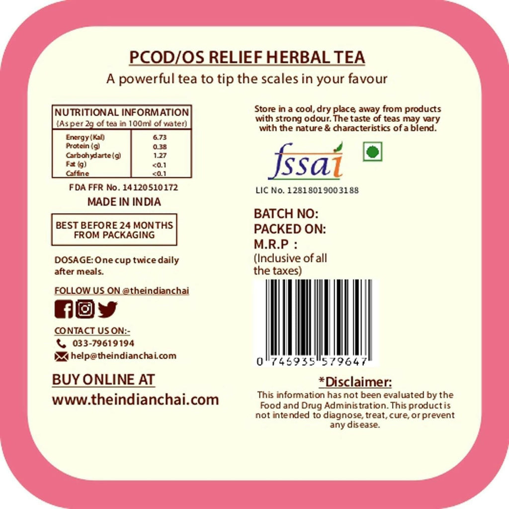 The Indian Chai - PCOS Relief Herbal Tea | Grocsy