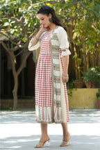 Juniper Women Ivory Rayon Printed A-Line Dress | Grocsy