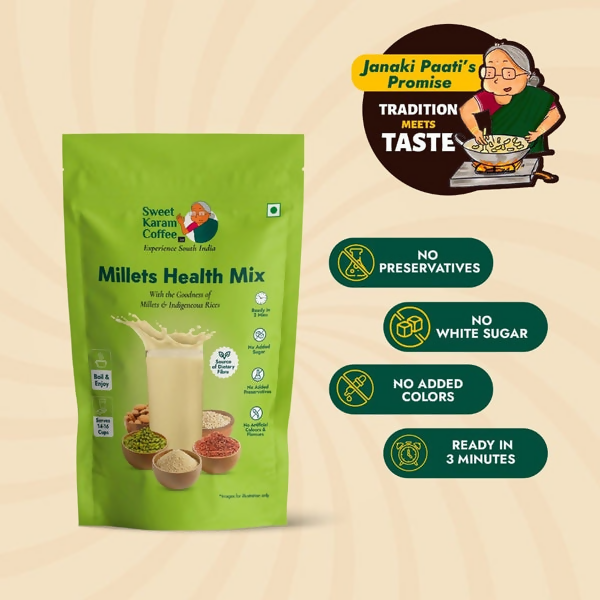 Sweet Karam Coffee Millets Health Milk Mix (Kanji Maavu) | Grocsy