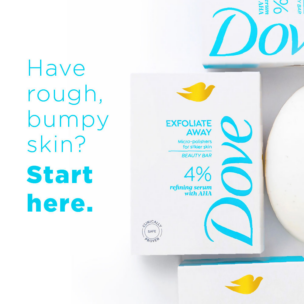 Dove Exfoliate Away Serum Beauty Bar with 4% Refining Serum + AHA | Grocsy