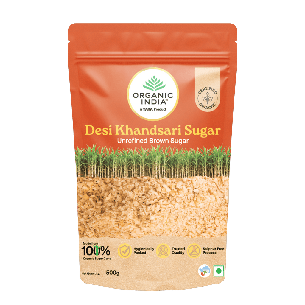 Organic India Desi Khandsari Sugar (Unrefined Brown Sugar) | Grocsy