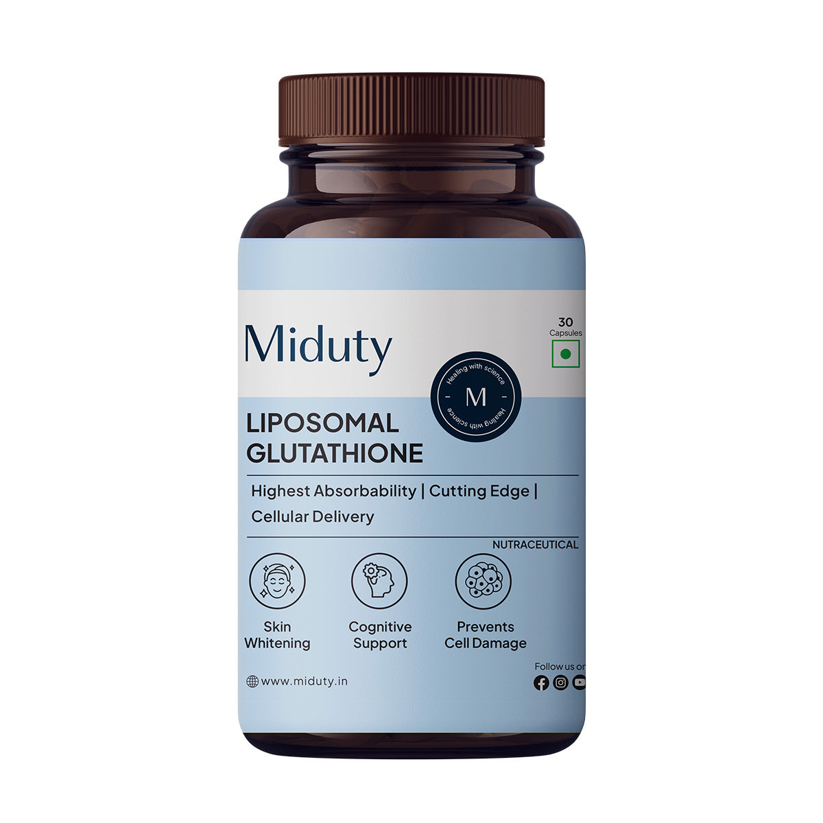 Miduty by Palak Notes Liposomal Glutathione Capsules | Grocsy