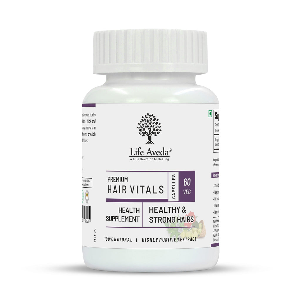 Life Aveda Premium Hair Vitals Veg Capsules | Grocsy