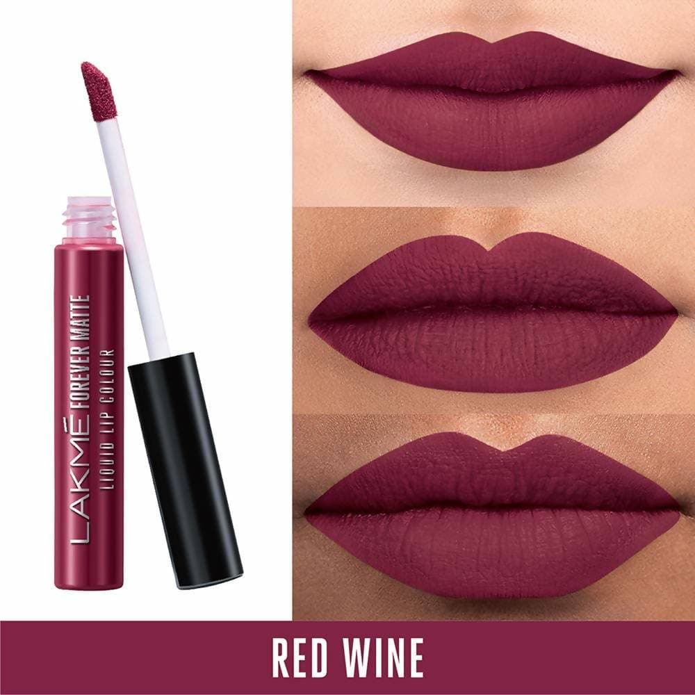Lakme Forever Matte Liquid Lip Colour - Red Wine | Grocsy