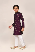 Joban Fashion Satin Silk Magenta Kurta With Straight Fit Pant | Grocsy