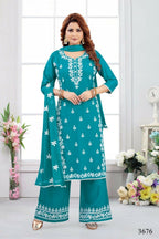 Joban Fashion Rayon Rama Green Color Kurta Set | Grocsy
