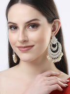 NVR Women Gold-Polished Kundan Handcrafted Chandbalis Earrings | Grocsy