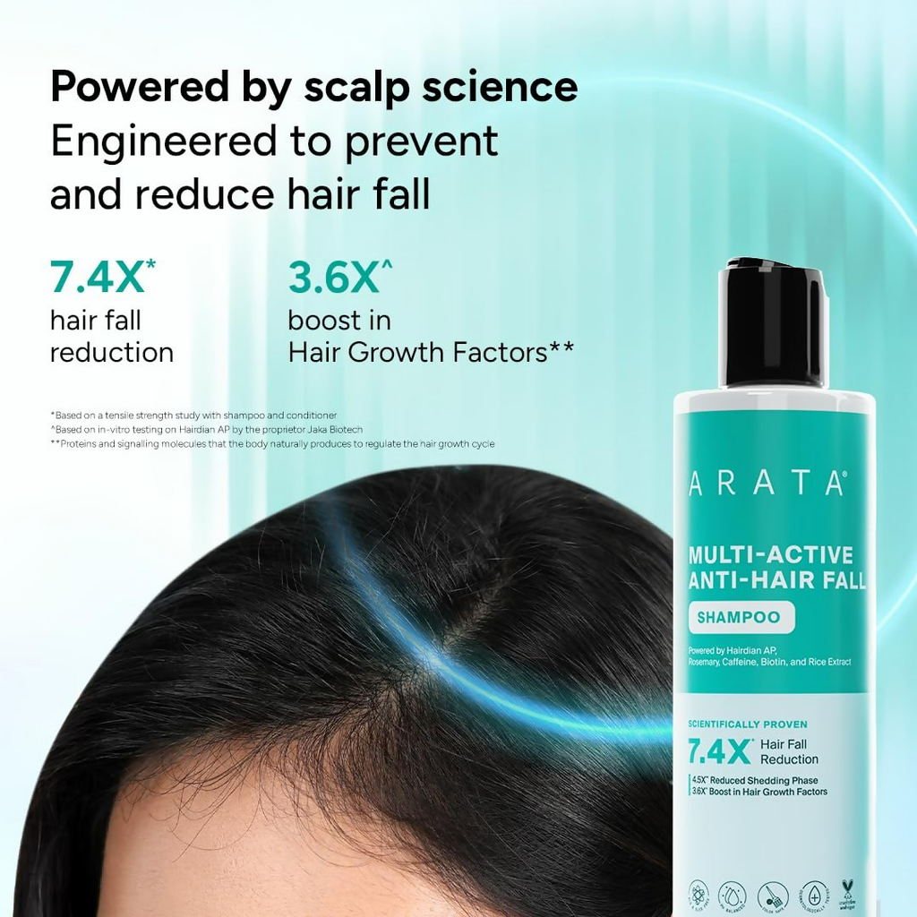Arata Multi Active Anti Hair Fall Shampoo With Caffeine | Grocsy
