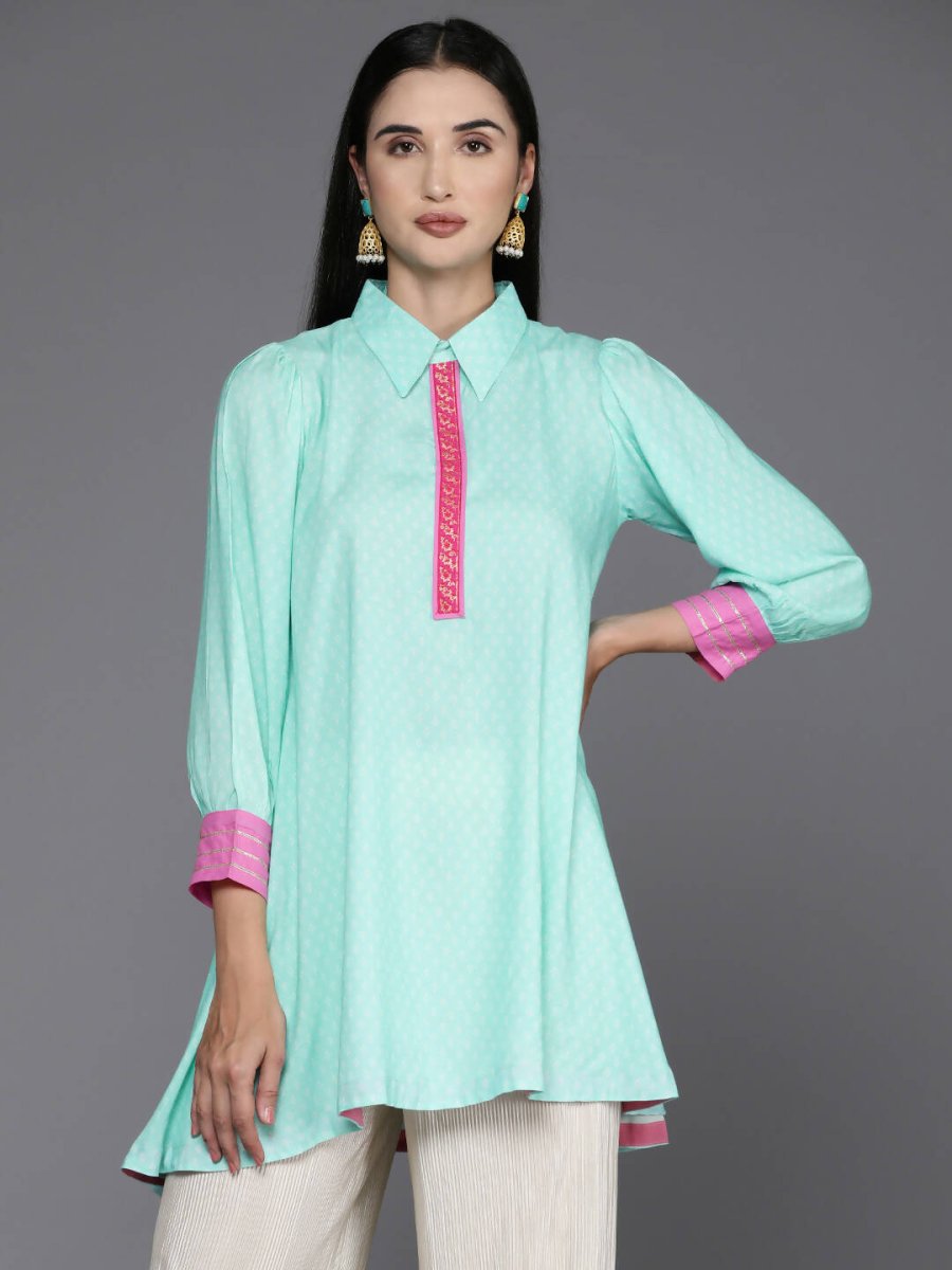 Ahalyaa Women's Traditional wear Tunic - Blue | Grocsy
