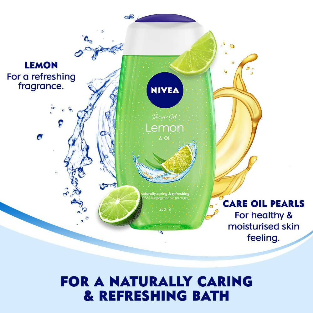 Nivea Body Wash Lemon & Oil Shower Gel - Pampering Care & Refreshing Scent | Grocsy