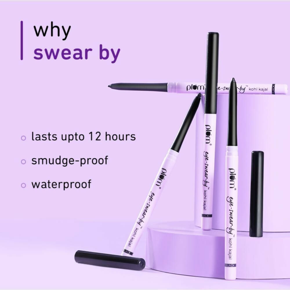 Plum Eye-swear-by Kohl Kajal - Deep Black | Grocsy