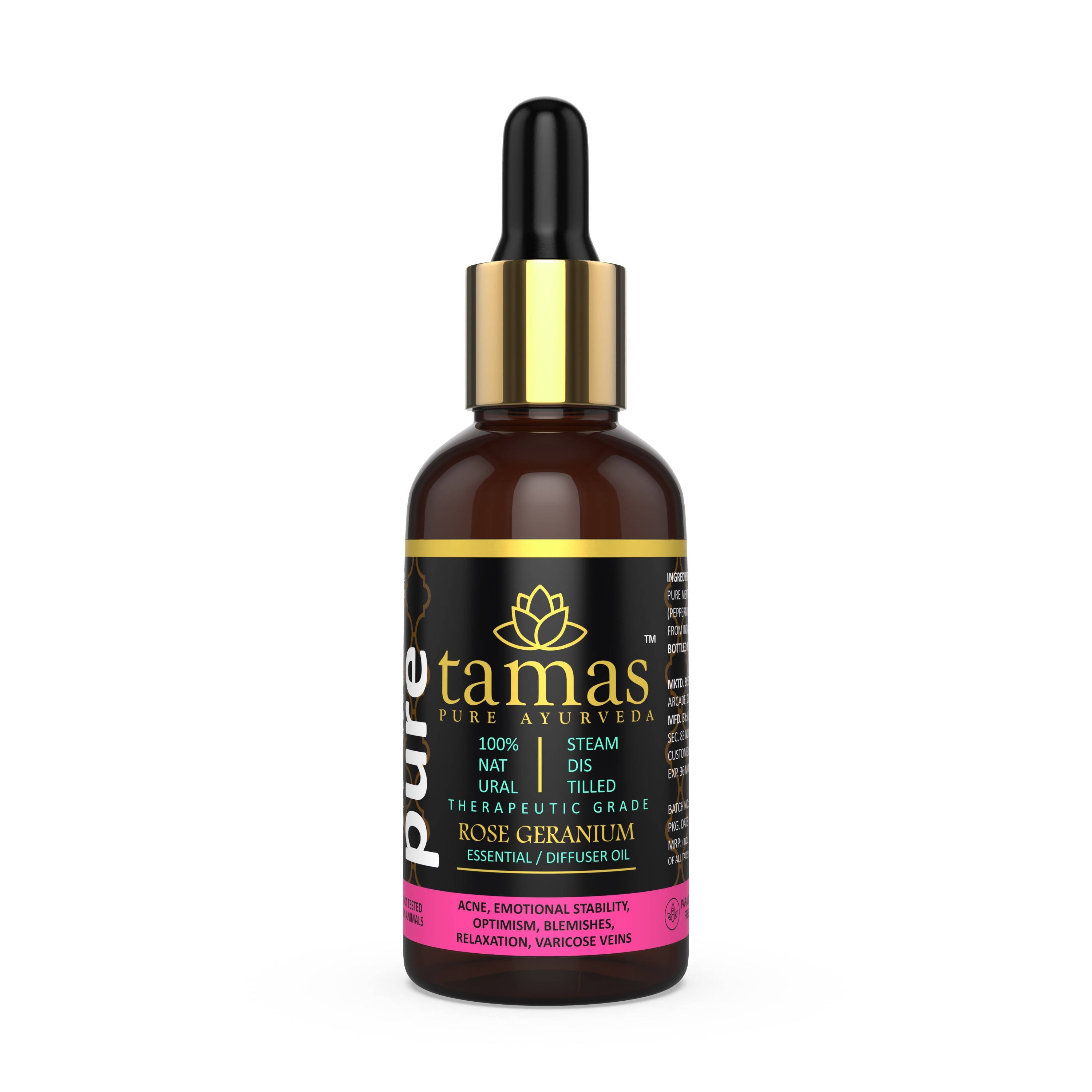 Tamas Pure Ayurveda 100% Natural Rose Geranium Essential Oil | Grocsy