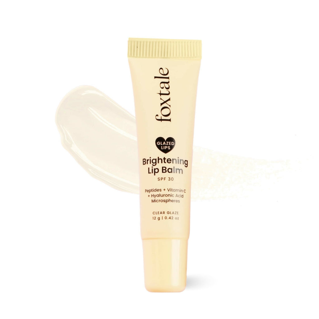 Foxtale Brightening SPF 30 Lip Balm - Clear Glaze (Vanilla), Brightens Lips, Reduces Pigmentation | Grocsy