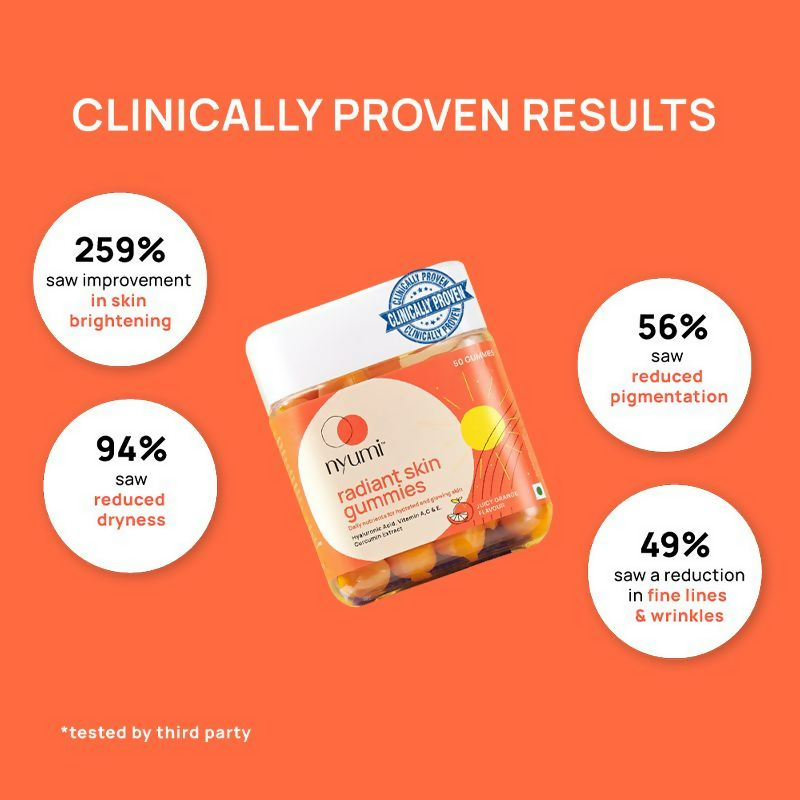 Nyumi Collagen Gummies For Glowing, Hydrated, Youthful Skin - Vitamin C & Hyaluronic Acid | Grocsy