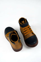 Tiny Bugs Boys Party Wear Mid Top Boots - Tan | Grocsy