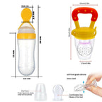 Goodmunchkins Silicone Spoon Food Feeder & Fruit Feeder for Toddlers Food Grade Silicone Bottle 90ml-Yellow | Grocsy