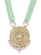 Gold-Toned Green Brass Gold-Polished Necklace - Ruby Raang | Grocsy