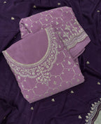 KC Heavy Chinon Lilac Salwar Suit For Women Ethnic Wear | Grocsy