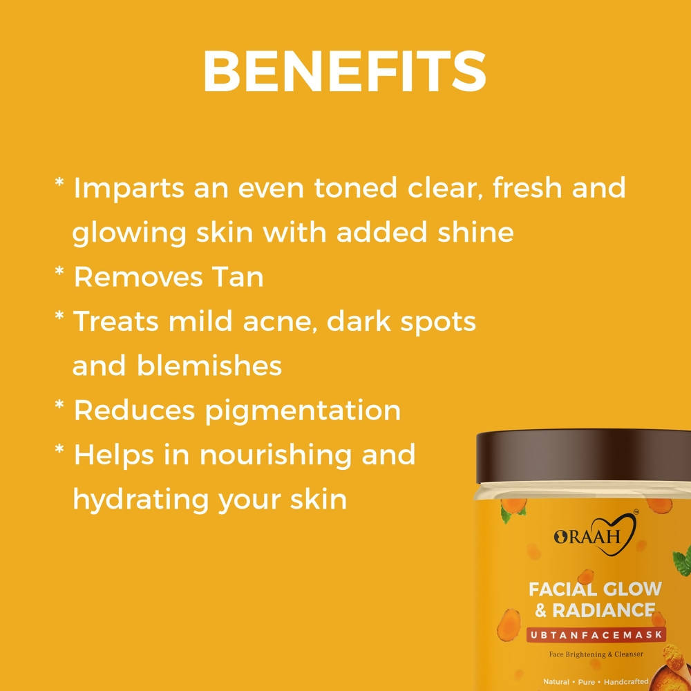Oraah Facial Glow & Radiance Ubtan Face Mask | Grocsy