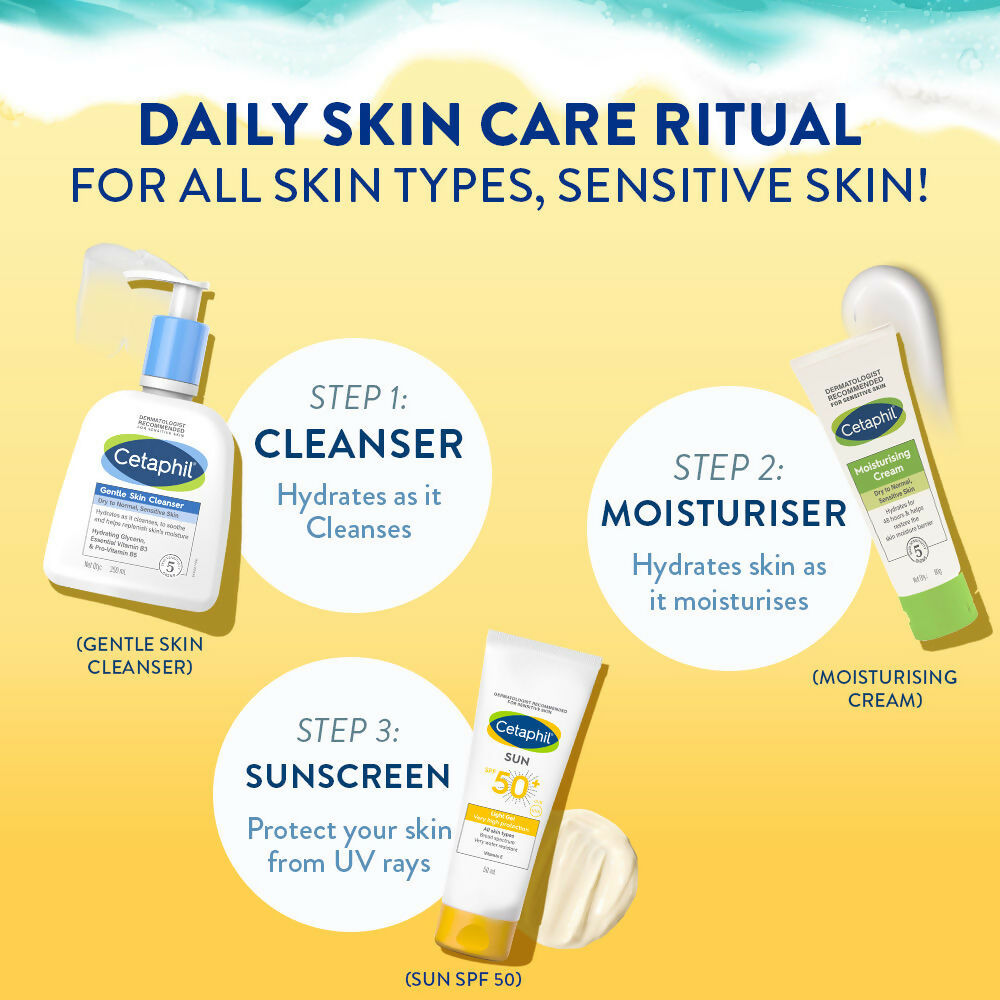 Cetaphil Sun SPF 50 Light Gel Mineral Base For Normal, Dry & Oily Skin | Grocsy