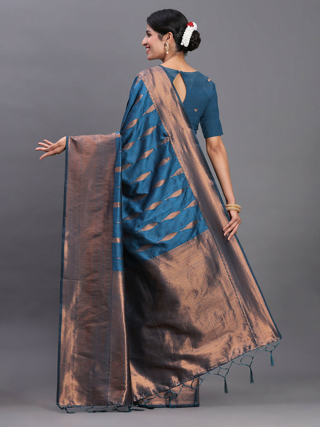 Shree Shyam Fashion Silk Peach Saree | Grocsy