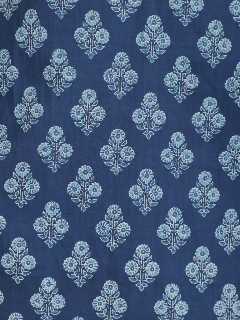 Aramya Straight Soft Cotton Floral Print Women's Kurta - Blue | Grocsy