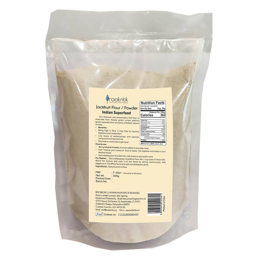 Praakritik Natural Jackfruit Flour | Helps Control Blood Sugar Levels | Gluten-Free Jackfruit Powder | Grocsy