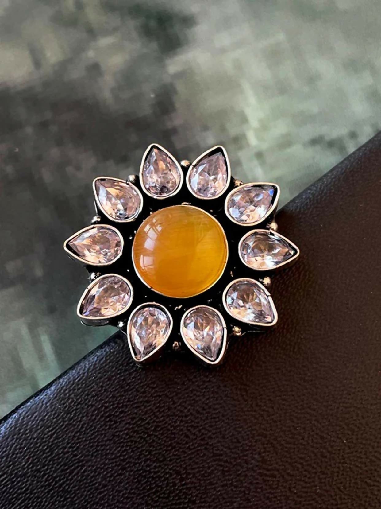Joban Fashion Monalisa Stone Partywear Trendy Adjustable Ring | Grocsy