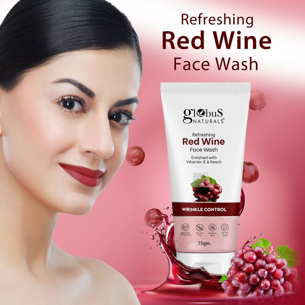 Globus Naturals Red Wine Hydrating Face Wash | Grocsy