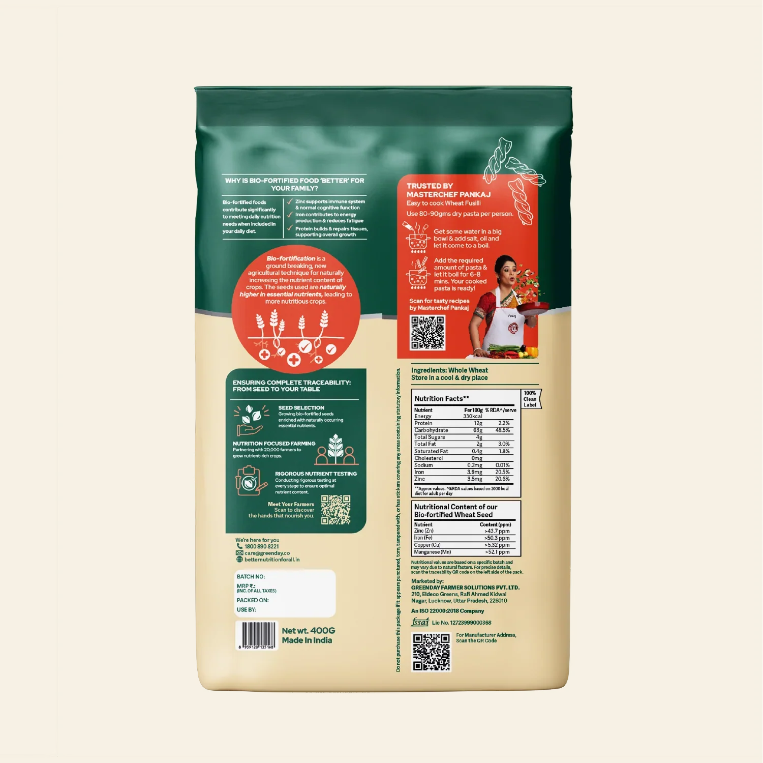 Better Nutrition Biofortified Fusilli / Wheat Pasta | Grocsy