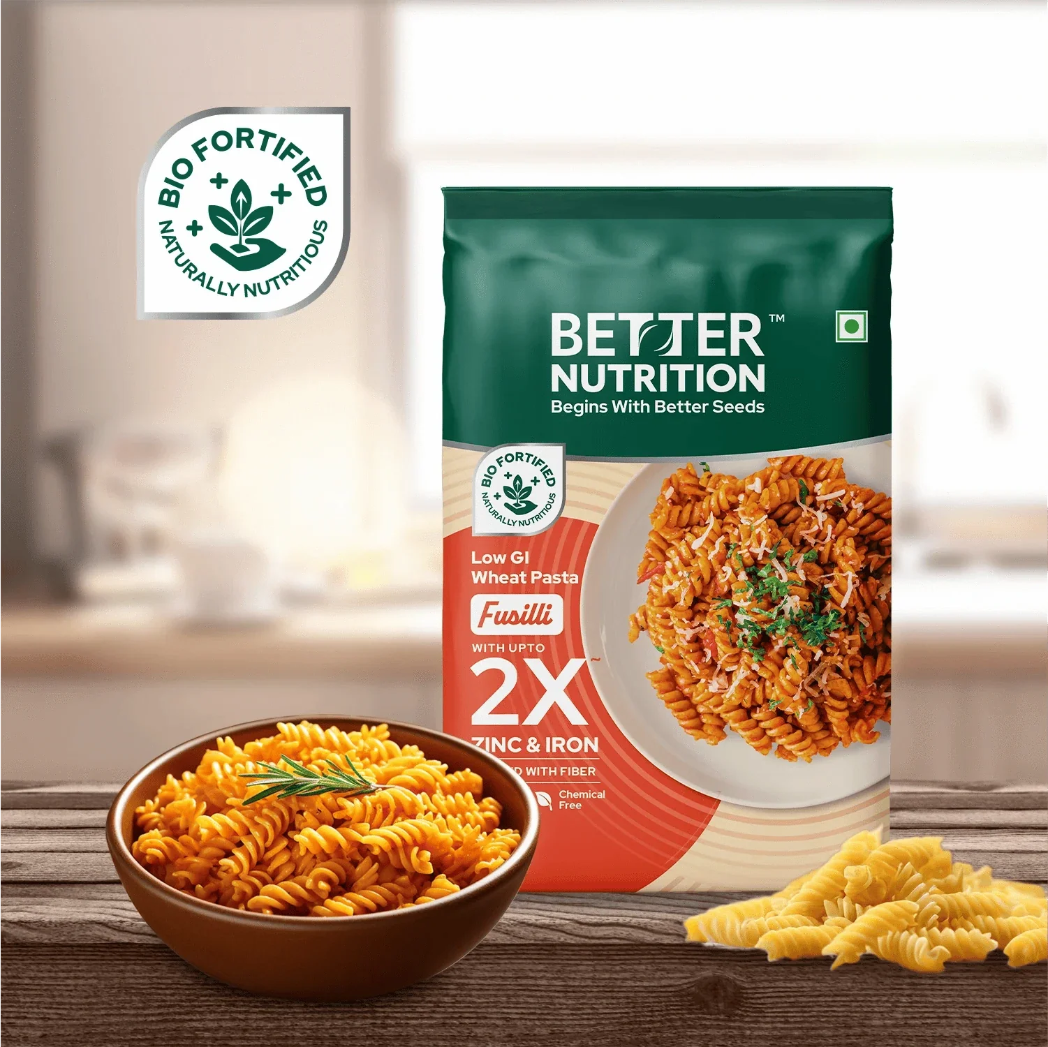 Better Nutrition Biofortified Fusilli / Wheat Pasta | Grocsy