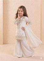 Teeya Creation New Kids Latest Trendy Kurta Palazzo Set-White | Grocsy