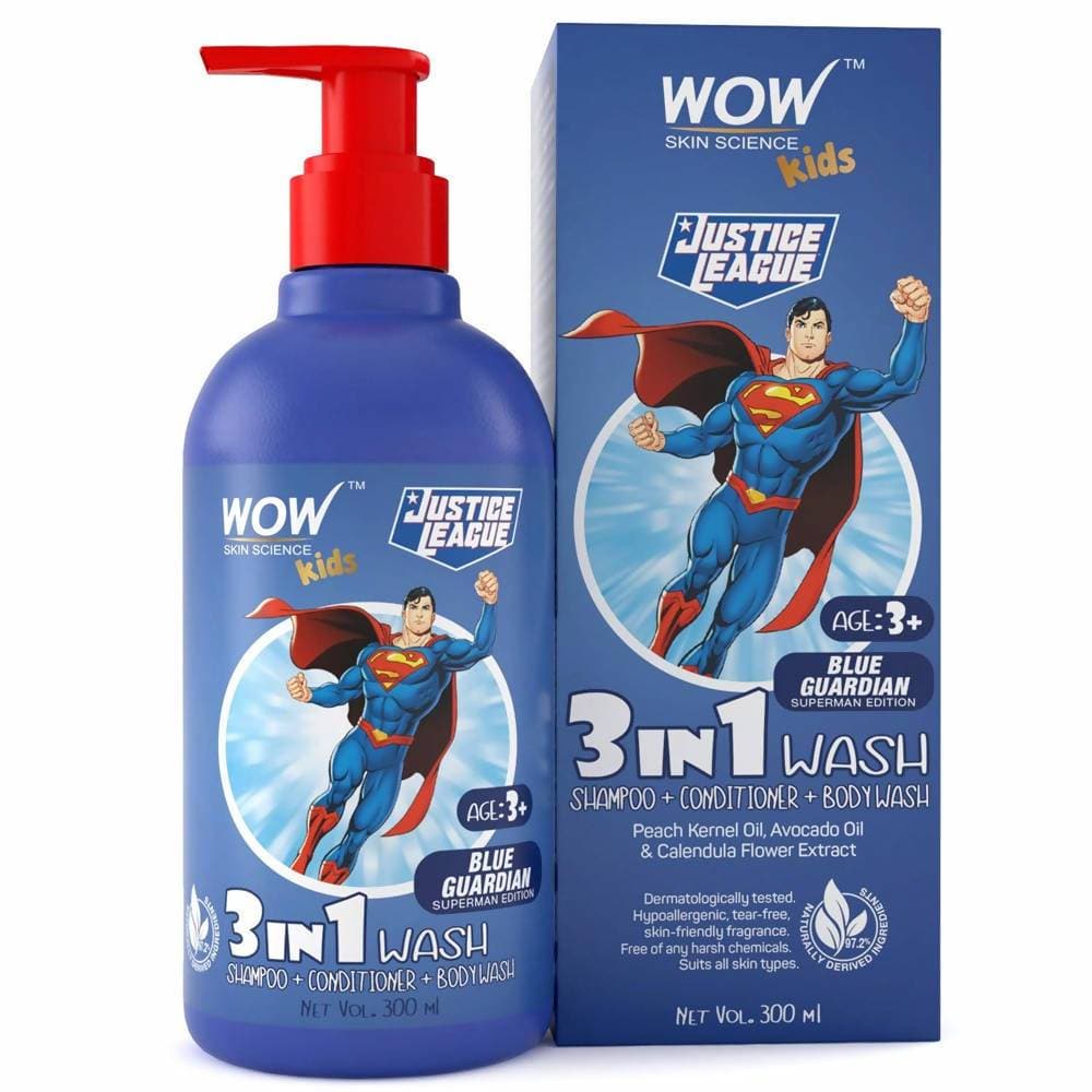 Wow Skin Science Kids 3 in 1 Wash - Blue Guardian Superman Edition | Grocsy