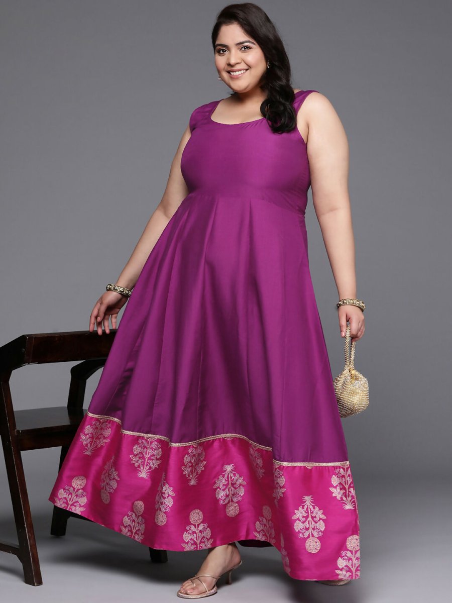 Ahalyaa Women's Traditional wear Ethnic Dress - Purple | Grocsy