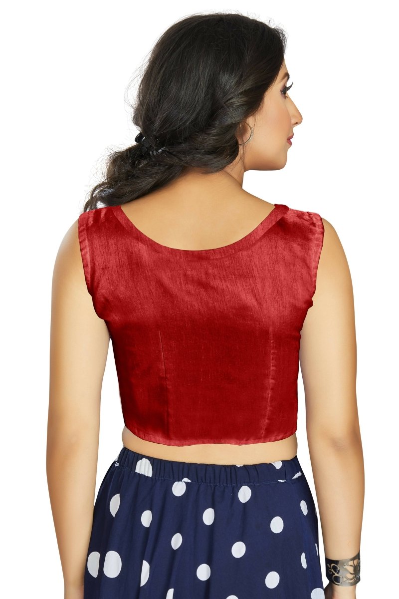Aastha Fashion Women's Maroon Art Silk Designer Traditional Readymade Blouse | Grocsy