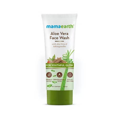Mamaearth Aloe Vera Face Wash For Youthful Glow | Grocsy
