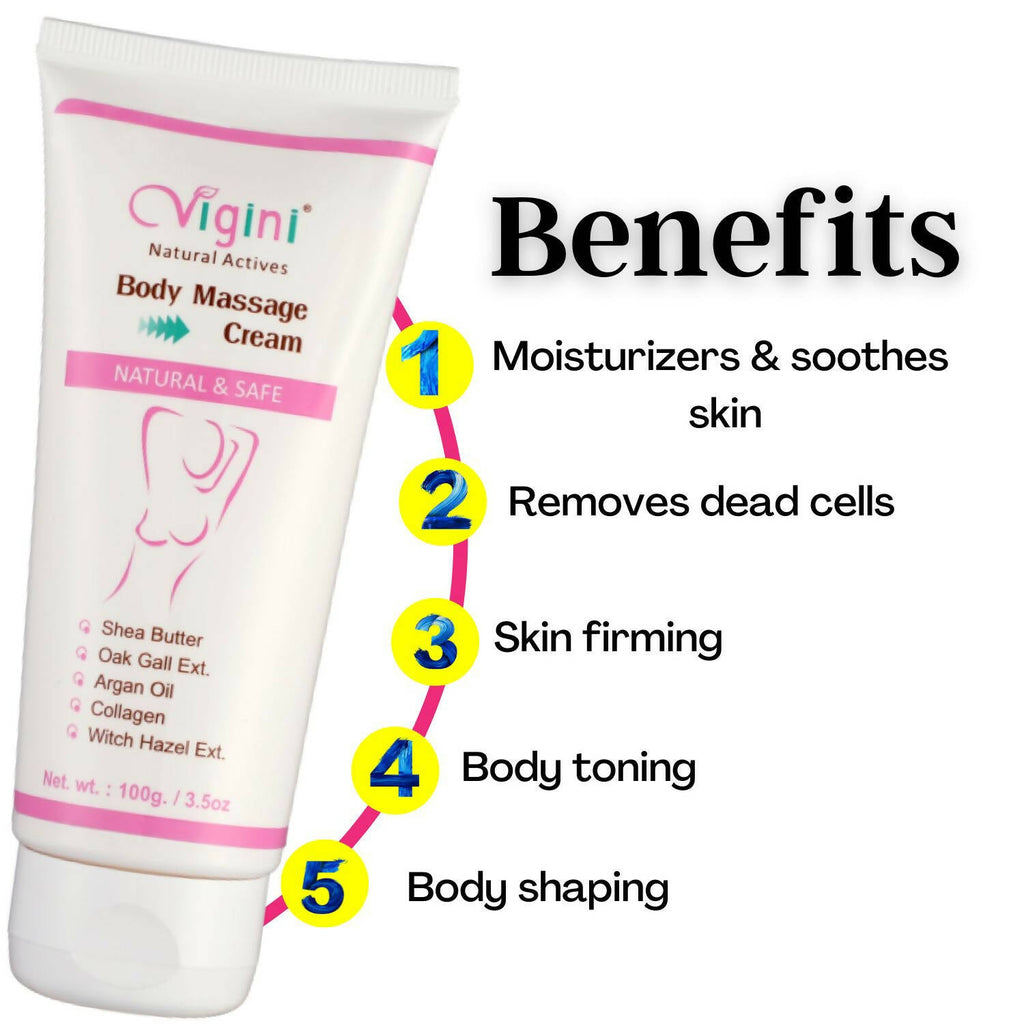 Vigini Natural Actives Bust Breast Body Toner Firming Massage Oil Cream | Grocsy