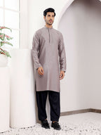 Grey Viscose Designer Chikankari Embroidery Work Men's Kurta - Mahotsav | Grocsy