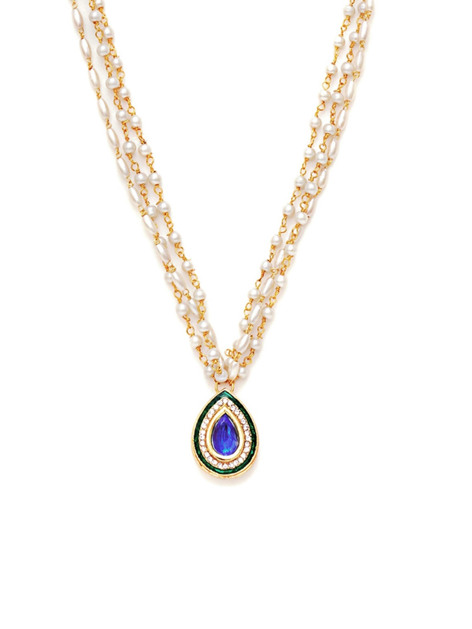 Kundan Necklace (Gold) - Ruby Raang | Grocsy
