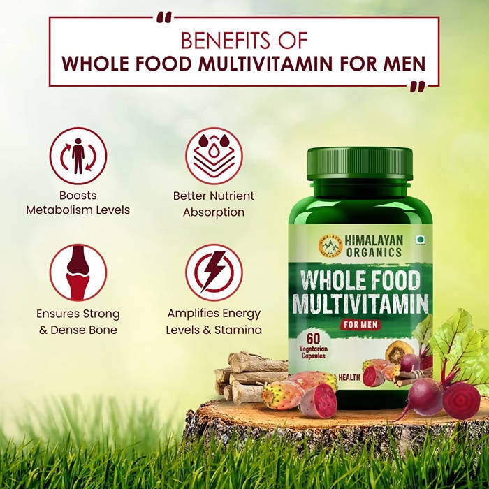 Himalayan Organics Whole Food Multivitamin For Men Vegetarian Capsules | Grocsy