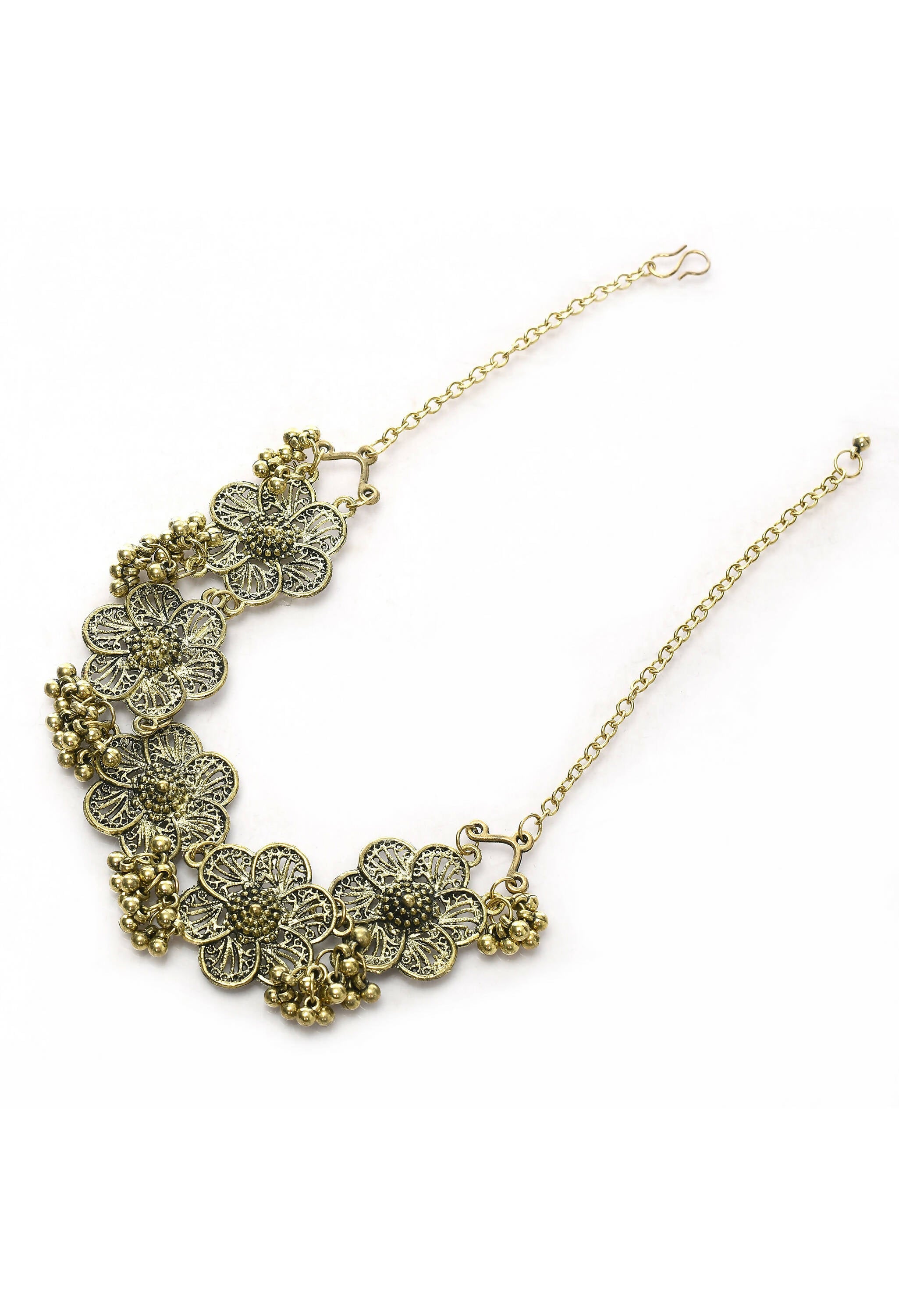 Mominos Fashion Johar Kamal Golden-Plated Brass Finish Floral Desgin Choker For Women | Grocsy