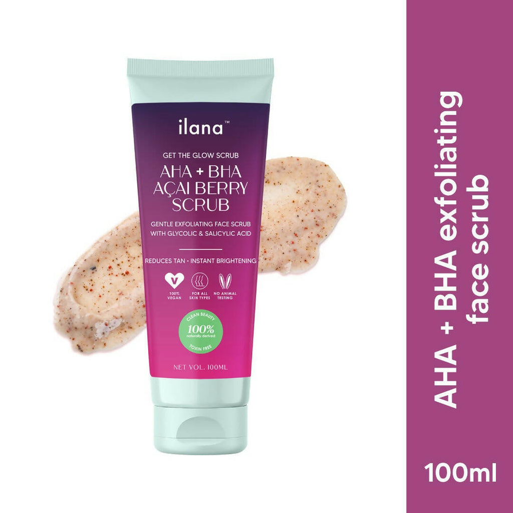 Ilana Get The Glow - AHA BHA Gentle Exfoliating Cream Face Scrub | Grocsy