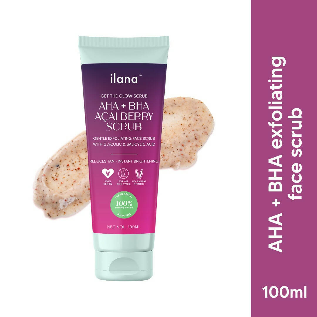 Ilana Get The Glow - AHA BHA Gentle Exfoliating Cream Face Scrub | Grocsy