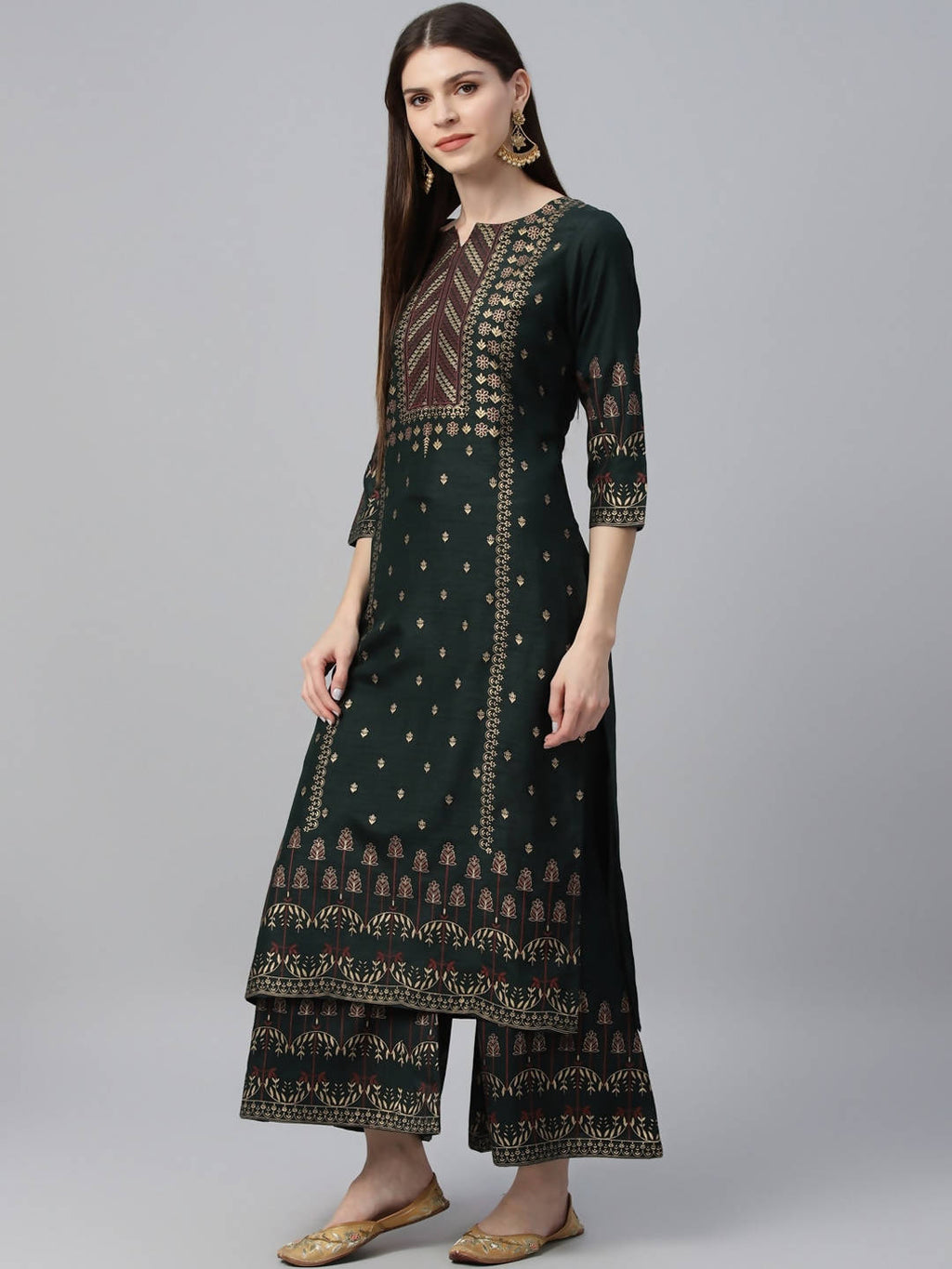 Cheera Printed Kurta Palazzo set (CH117KP) | Grocsy